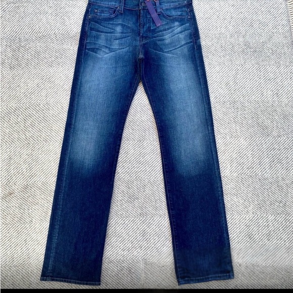 7 For All Mankind Men's Straight Jeans - Dark Blue - Picture 2 of 7